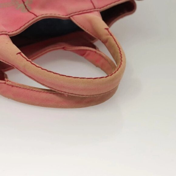 PRADA Canapa GM Hand Bag Canvas Pink Gold Auth bs28066 - Picture 8 of 16
